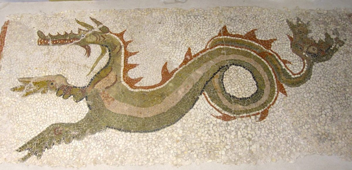 Monasterace Museum, sea dragon mosaic